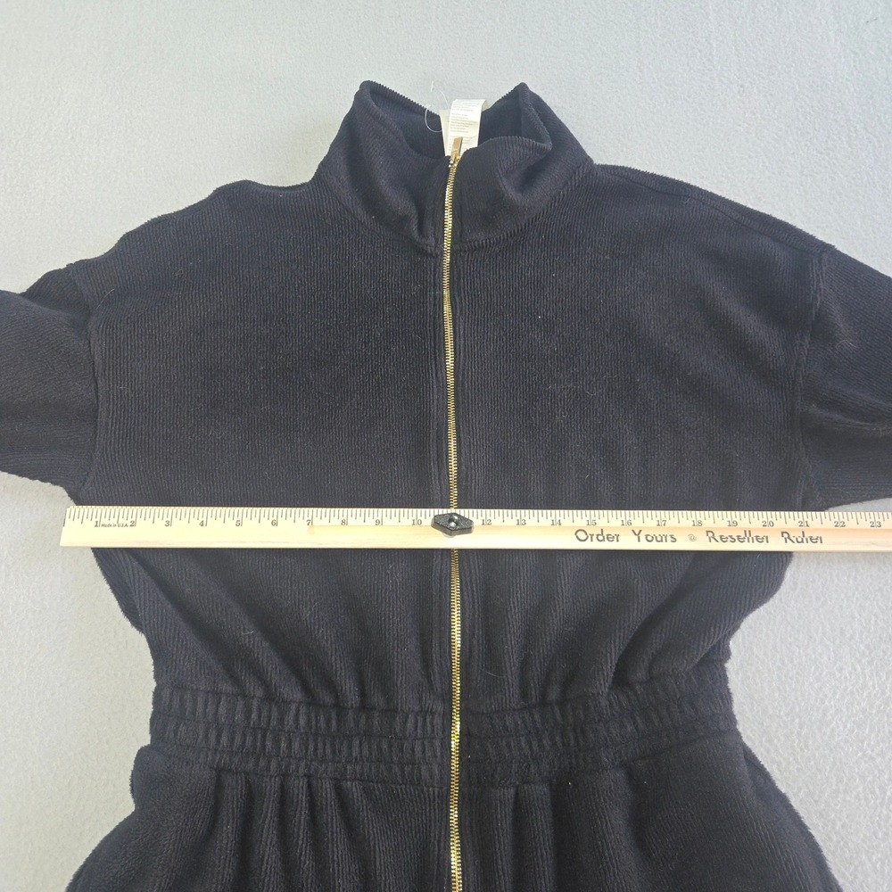 Fabletics Jumpsuit Womens XL Black Ribbed Full Zip Mock Neck Long Sleeve Jogger - Picture 3 of 8